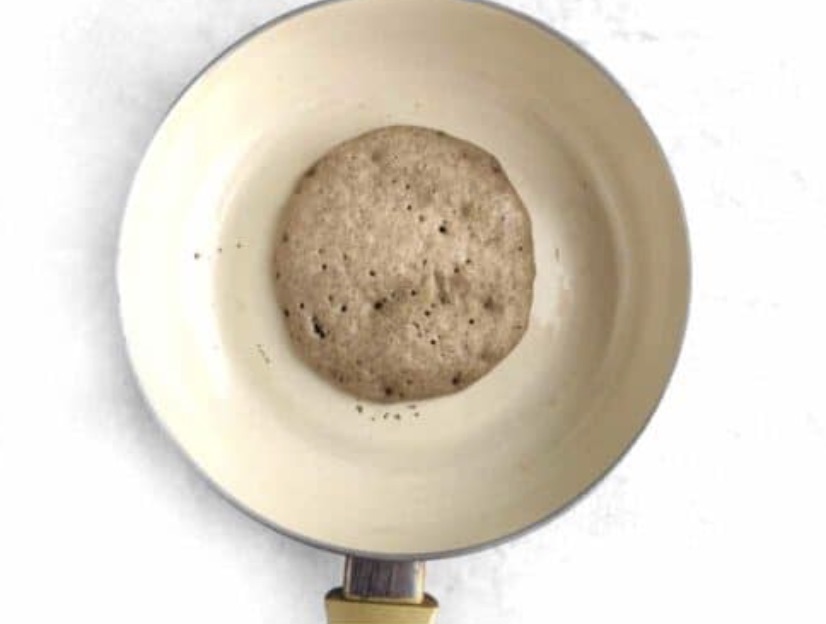COOKING A BUCKWHEAT PANCAKE.